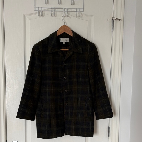Plaid Button-Up Coat - Picture 1 of 4